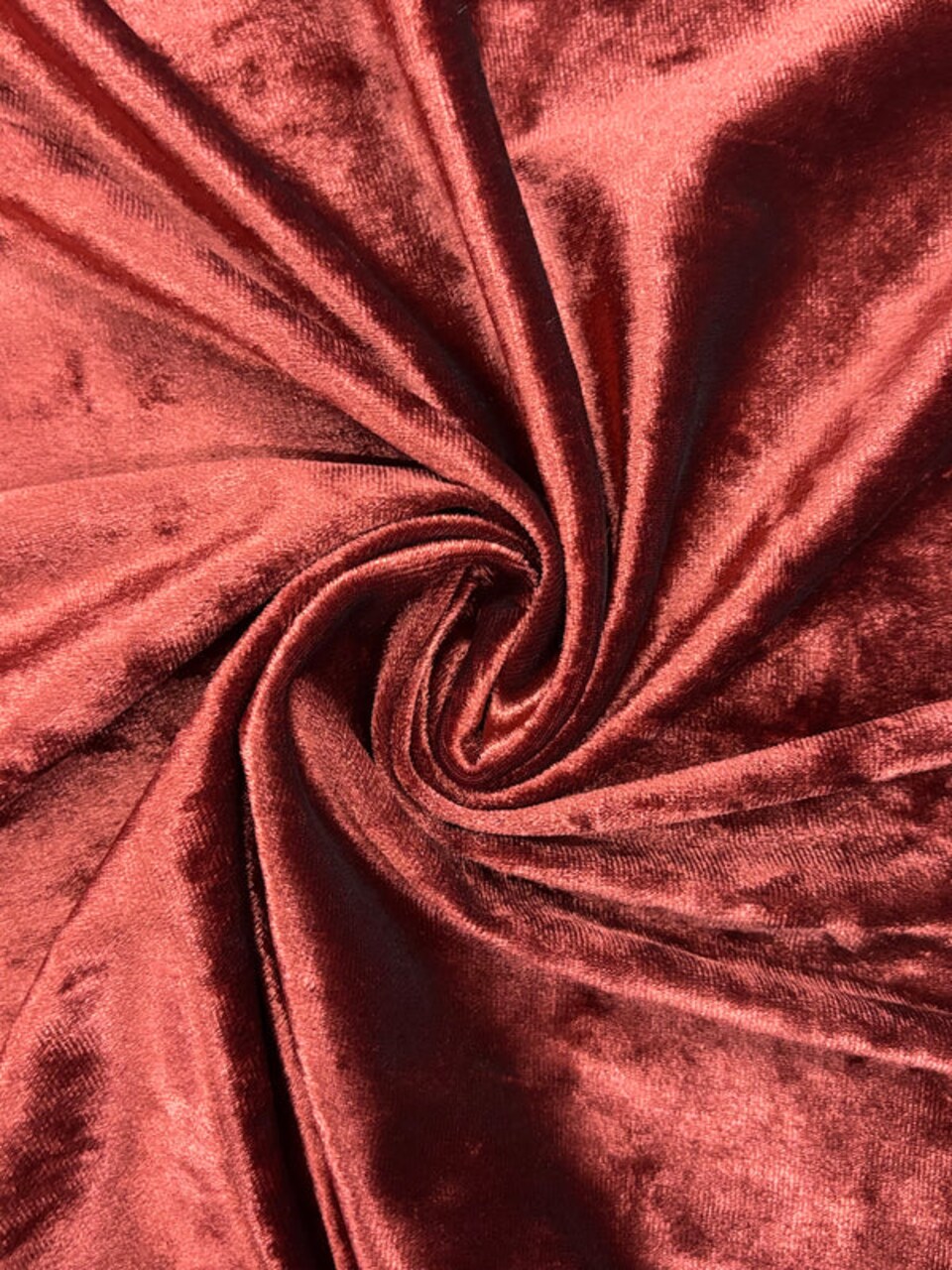 1 Yard 4-Way Stretch Rust Crushed Velvet Fabric Multipurpose 36" x 60"